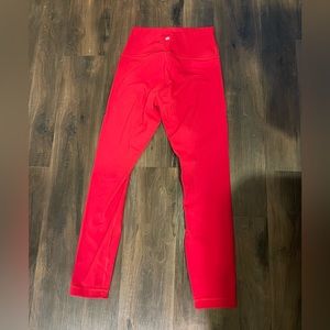 Red Lululemon leggings size 6 Worn once